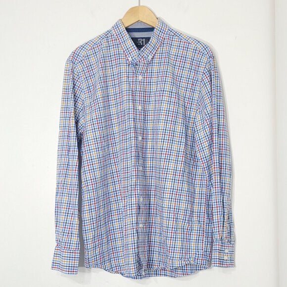 Simons Men's Multi Checkered 100% Cotton Casual Button Down Shirt Pocket Size XL - Picture 3 of 11